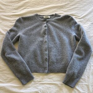 Aritzia Cashmere Crew Cardigan Size S Dark Grey